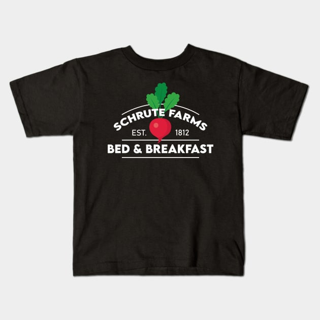 Schrute Farms Funny gift Kids T-Shirt by rebuffquagga